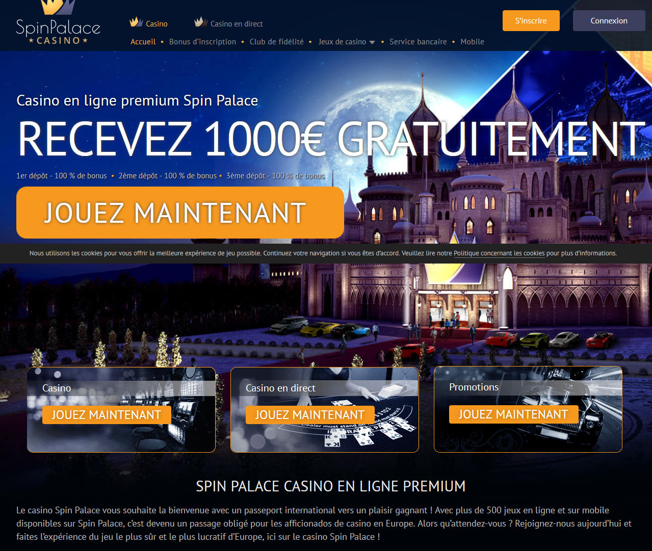 Casino en ligne Spin Palace | Rclamez votre bonus lucratif pour nouveau joueur