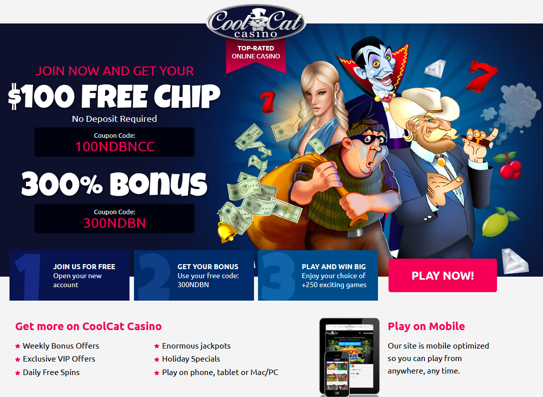 Coolcat | Generic | 300% Bonus | $100 Free Chip