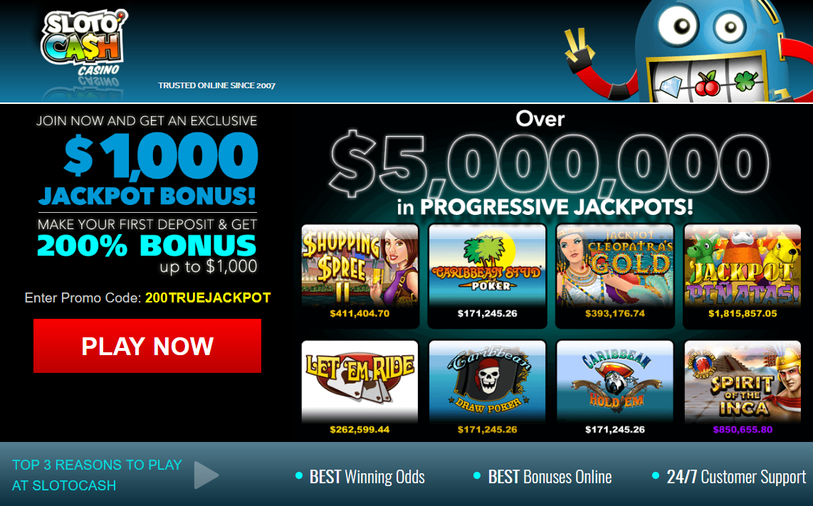 Slotocash Progressive Jackpots