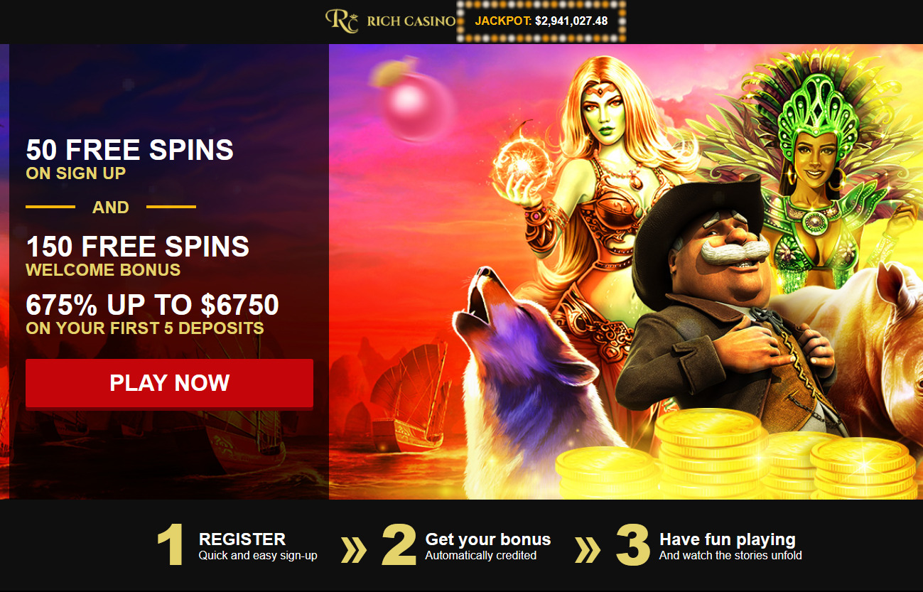 Rich Casino - jackpot - 50FS on SUP + 675% match and 150 FS
