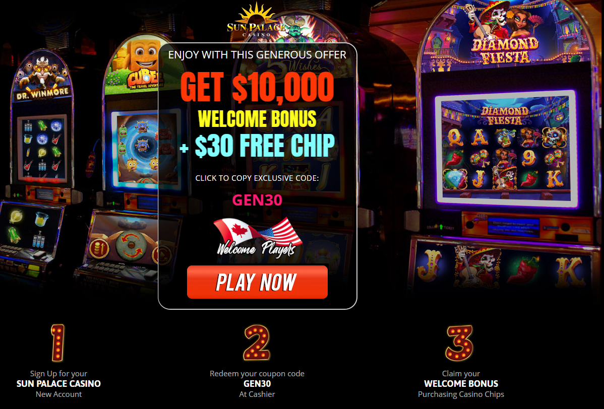 $10,000 WELCOME BONUS + $30 FREE CHIP