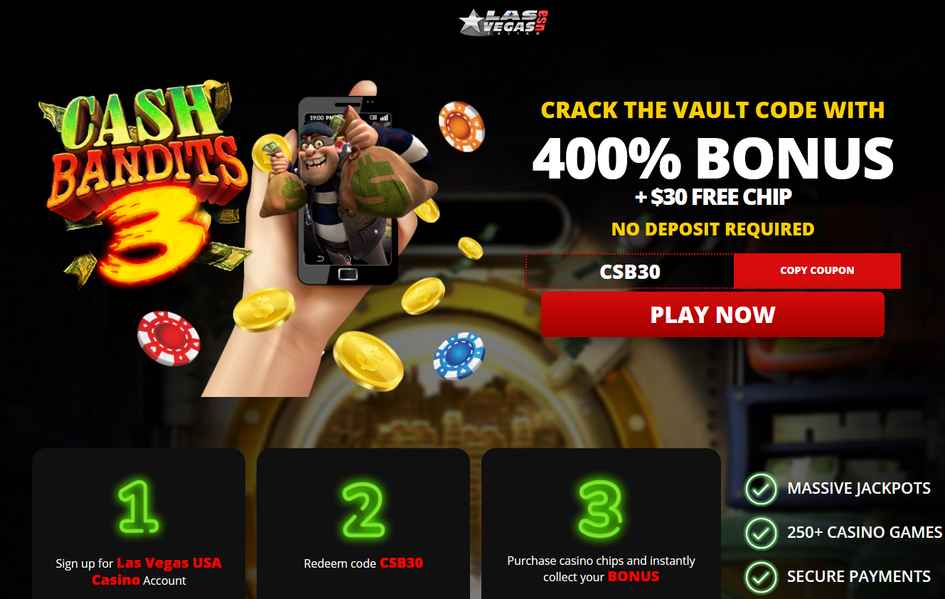 400% WELCOME BONUS + $30 FREE CHIP